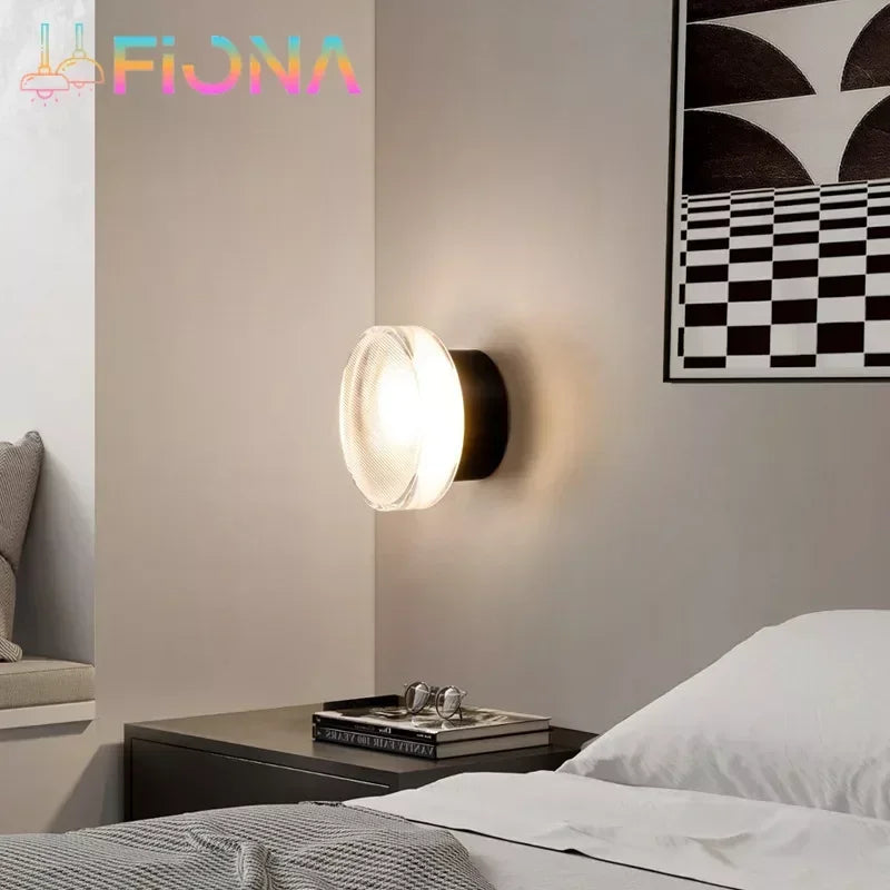 Modern Round Wall Lamp LED Acrylic Wall Light Sconce Living Room Aisel