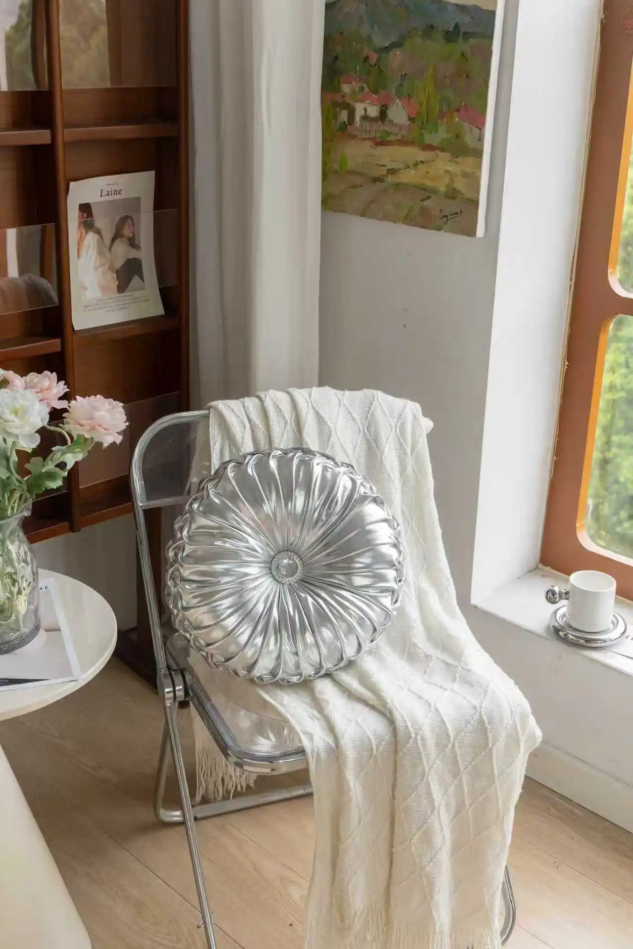 Metallic Style Sofa Pillow Bay Window Futon Seat Cushion Pumpkin Seat Cushion for Couch Floor
