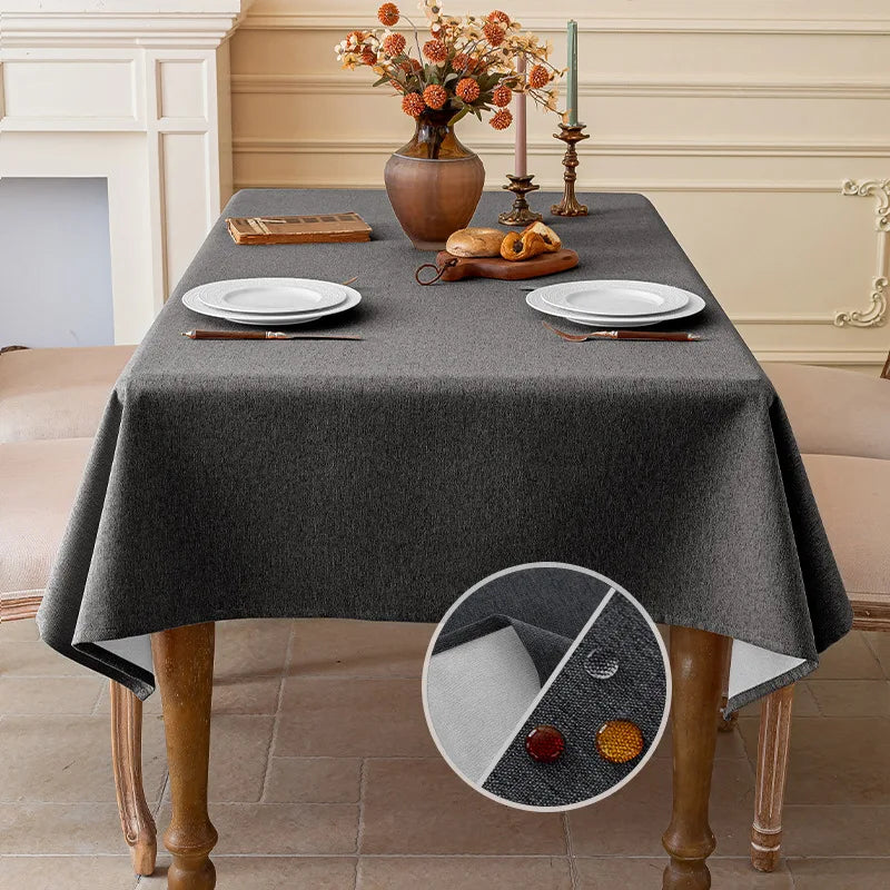 Cotton and Linen Three-proof Tablecloth Waterproof and Dustproof Solid