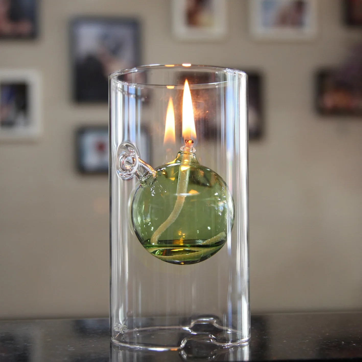 Vintage Glass Hurricane Candle Lamp