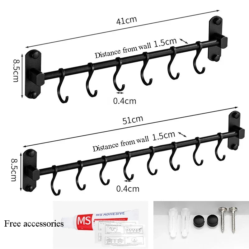 Wall Mounted Kitchen Hook Rack