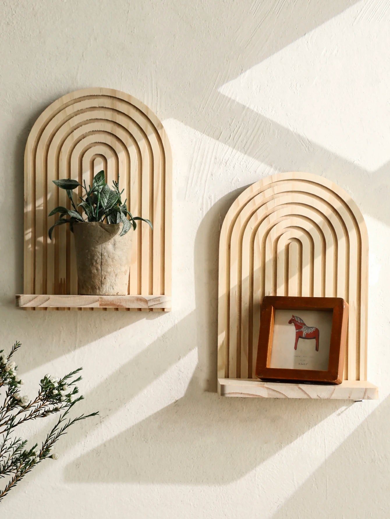 Boho Arch Floating Wall Shelf