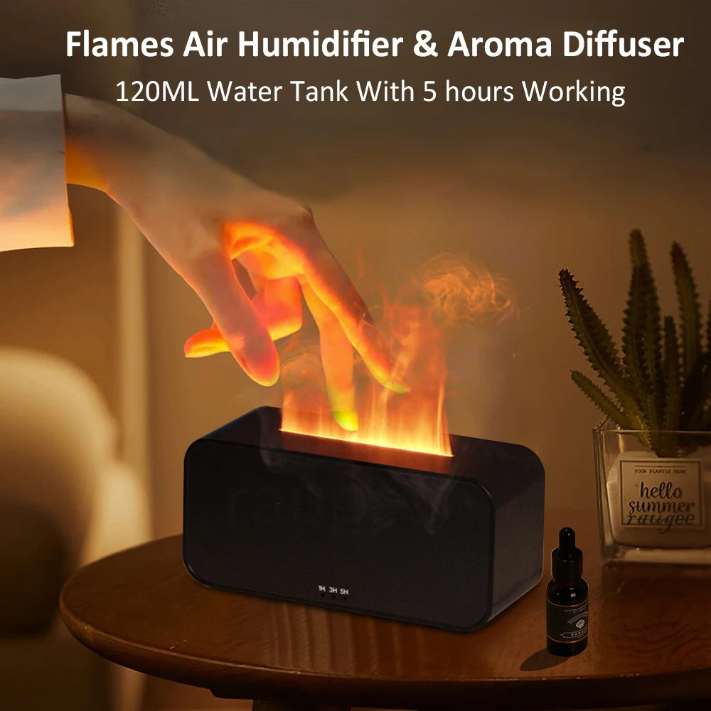 Air Aroma Humidifier Diffuser Essential Oils Mini Flame Fragrance