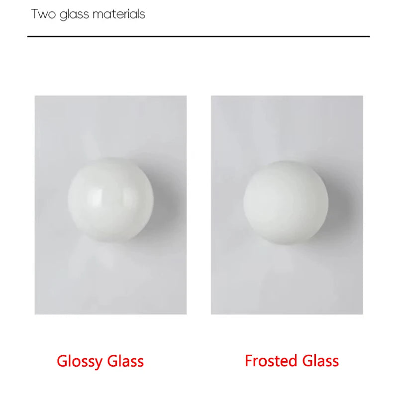 French Bauhaus Glass Ball Wall Lamp