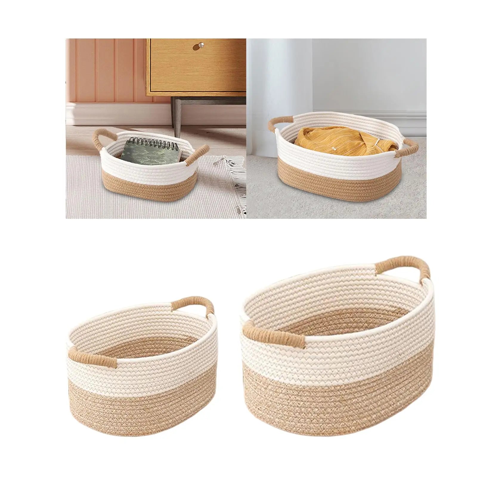 Rope Woven Storage Basket Multifunctional Toy Basket Organizing
