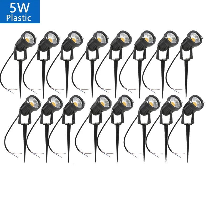 LED Garden Lawn Spike Light Set