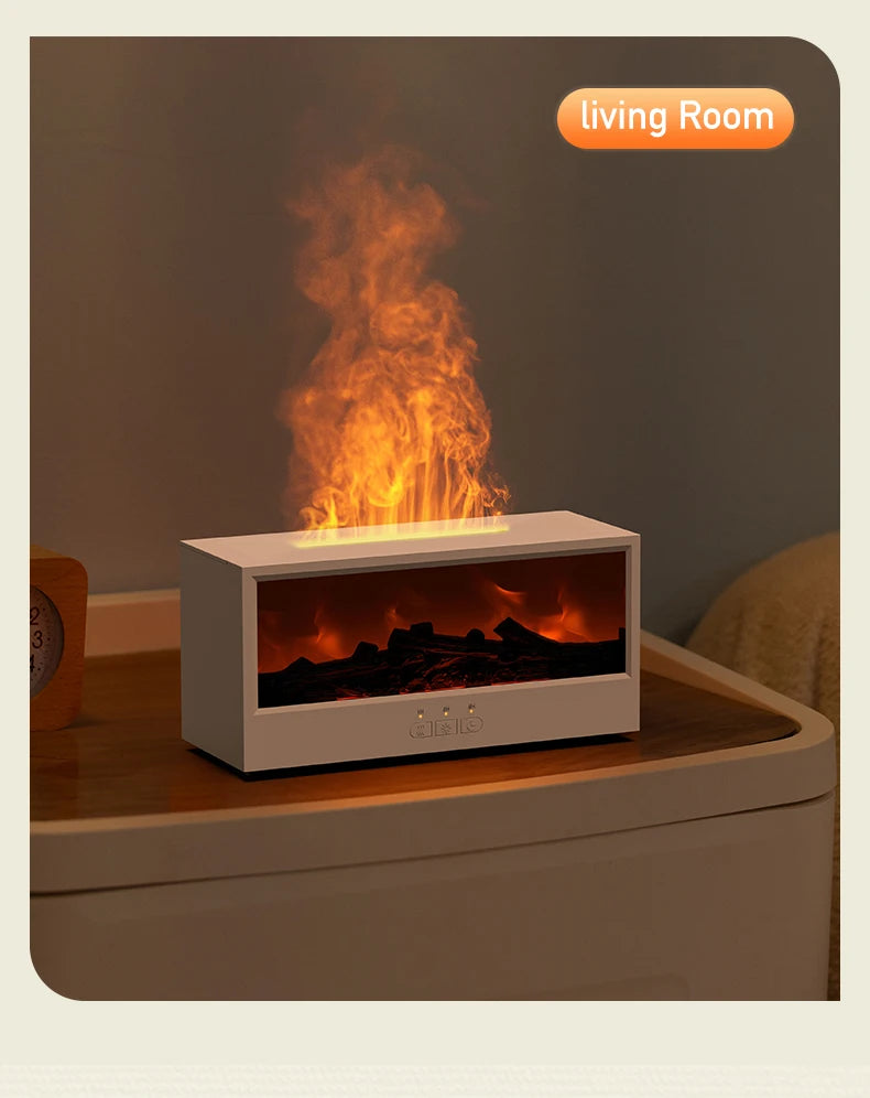 Creative Fireplace Air Humidifier Waterless Auto-Off Aroma Essential