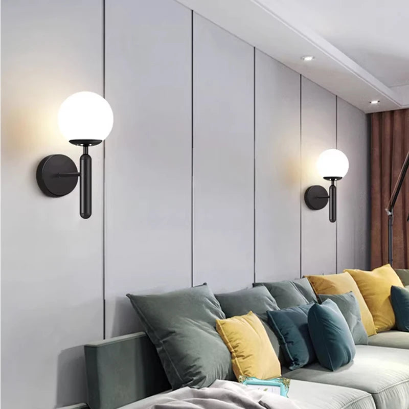 Globe Shade Bedside Wall Lamp