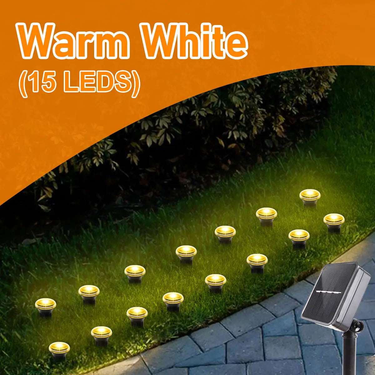 Solar LED Garden Pathway Light 15/30LEDS 8 Modes Outdoor Waterproof