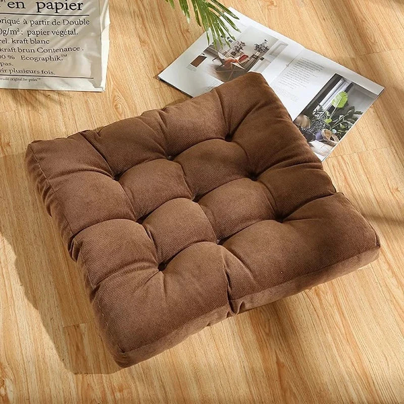 Corduroy Tufted Square Floor Cushion