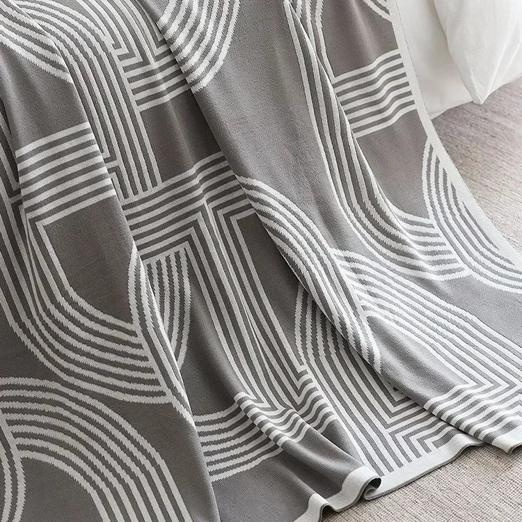 Nordic Geometric Knit Blanket