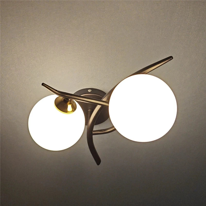 Twin Globe Iron Wall Lamp