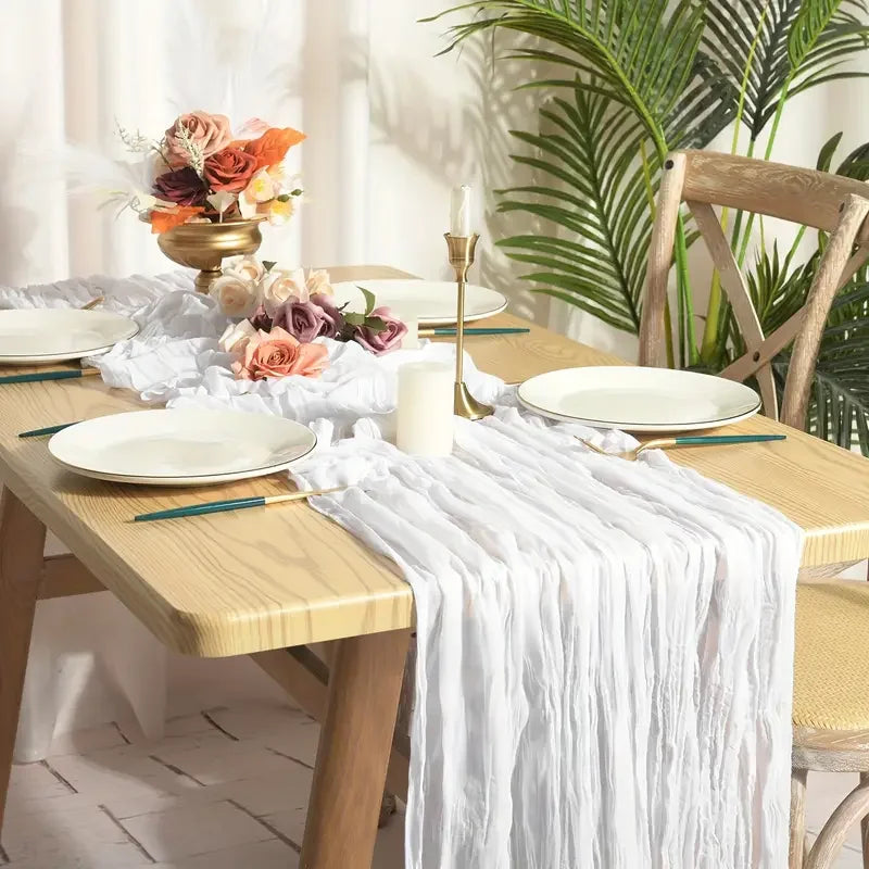 Gauze Cheesecloth Table Runners Set of 6