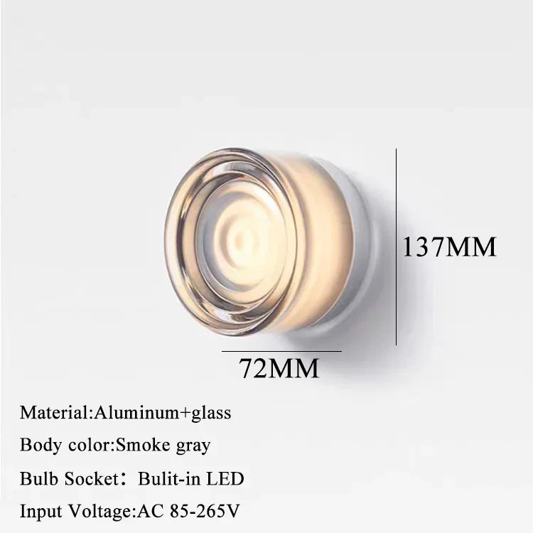 Modern Glass Round Wall Sconce