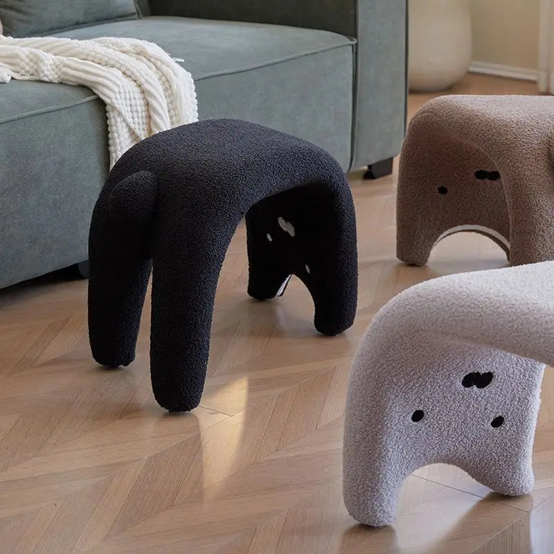 Plush Armless Dressing Chair