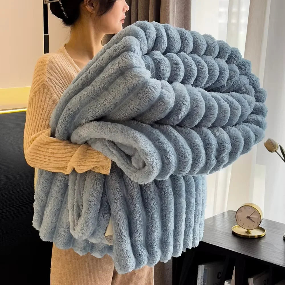 Striped Fleece Throw Blanket