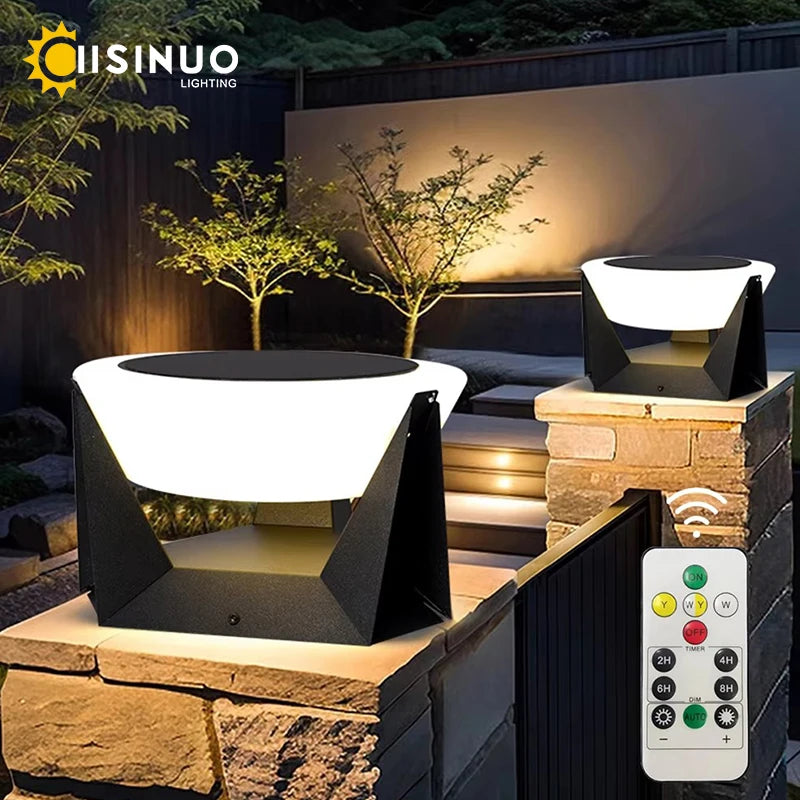 Solar Post Light Outdoor Column Pillar Light 3000K IP65 Garden
