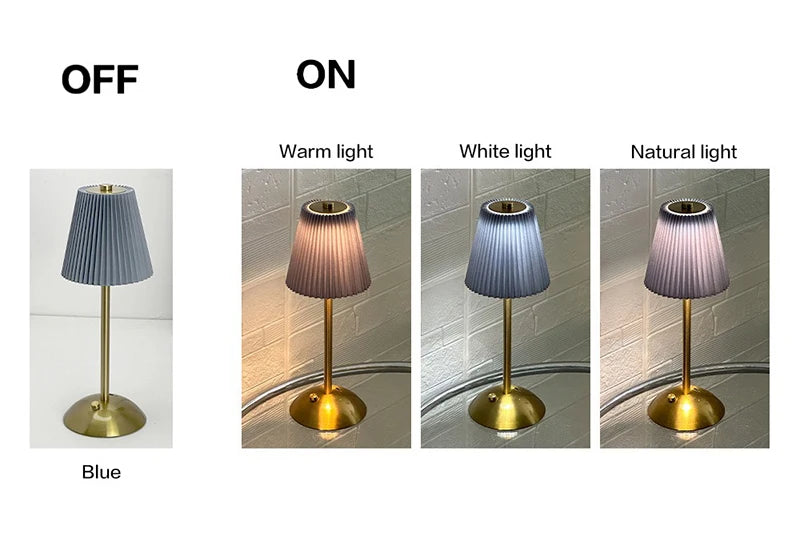 Cordless Pleated Nightstand Lamp