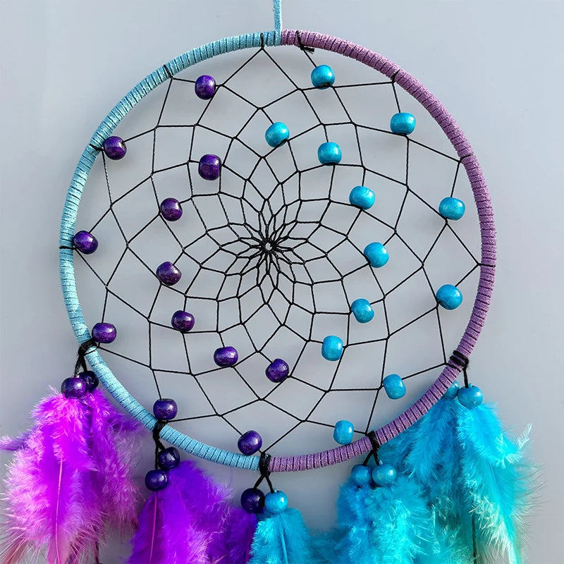 Dream Catcher Handmade Two Color Feather Wind Chimes Living Room