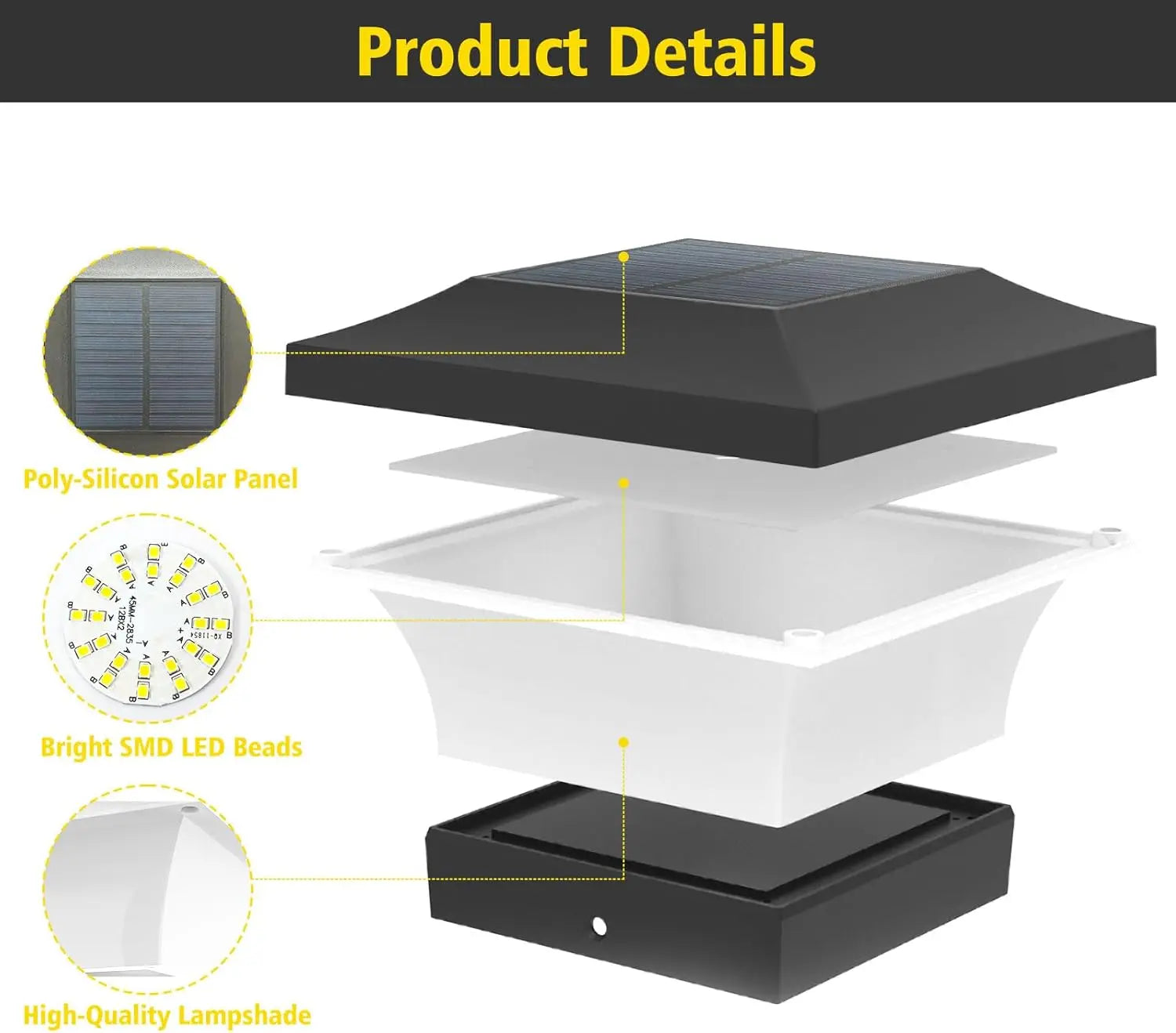 Solar Deck Post Cap Light