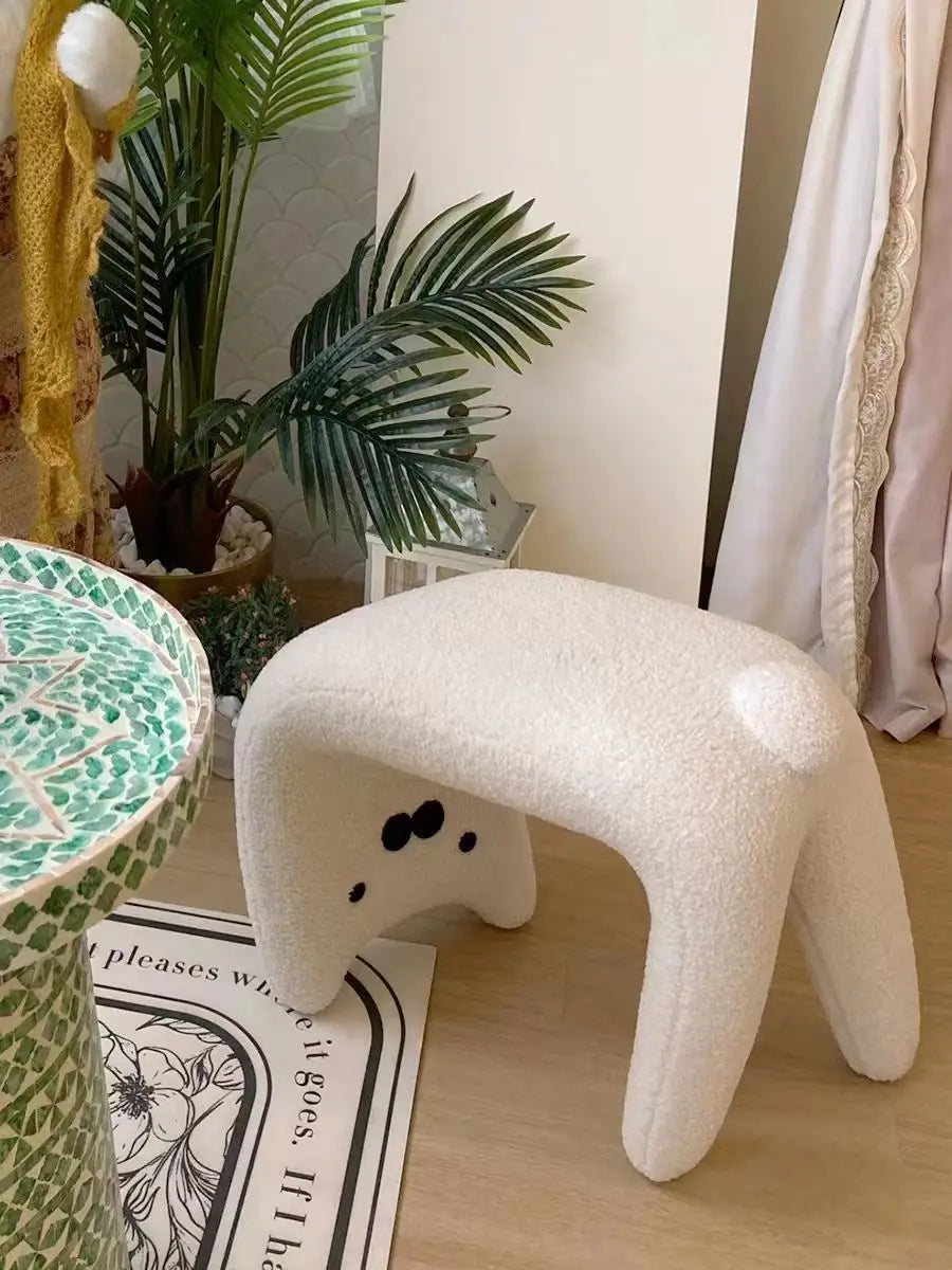 Plush Armless Dressing Chair