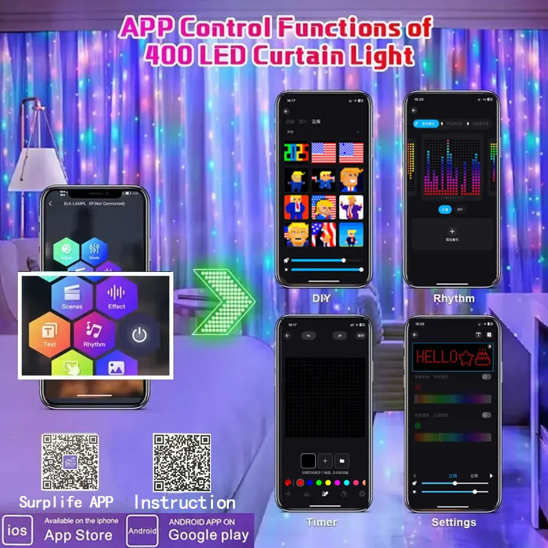 Smart Curtain Lights App Music Sync