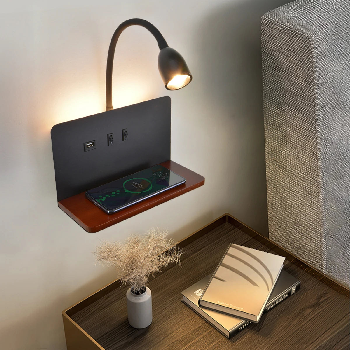 Wall Lamp With USB Charging