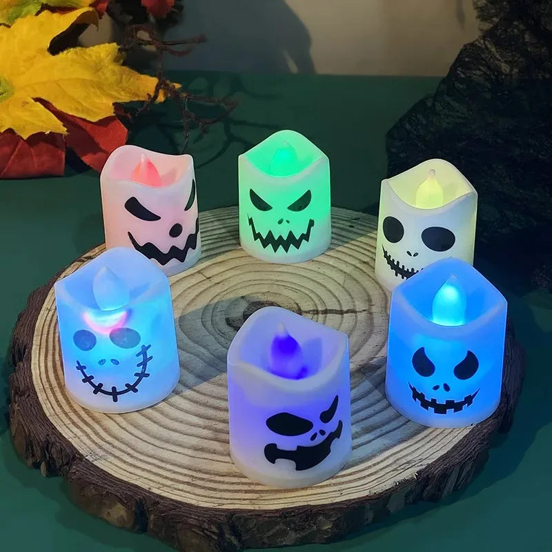 Pumpkin and Ghost Candle Lights, Set of 6