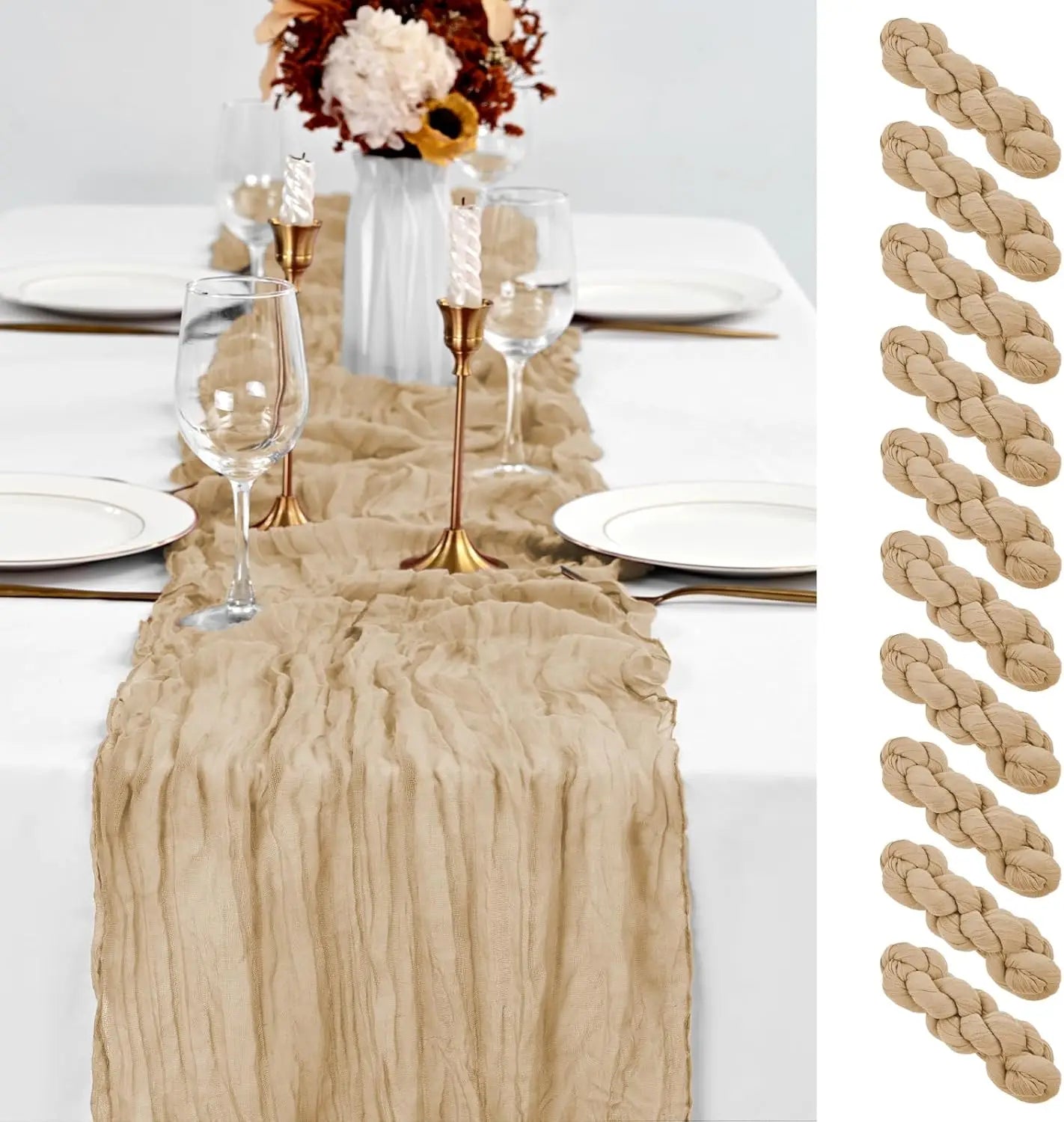 Boho Gauze Table Runners Set of 10