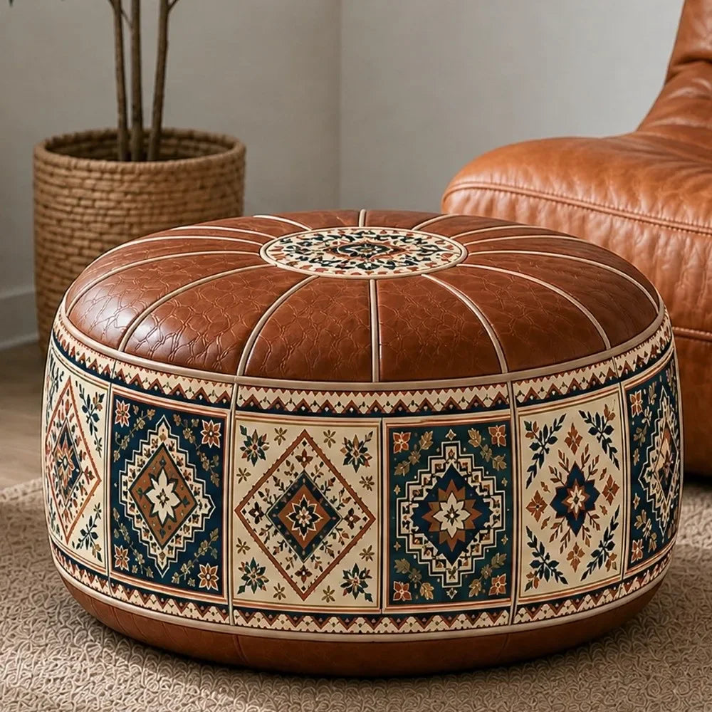 Boho Printed Fillable Storage Pouf
