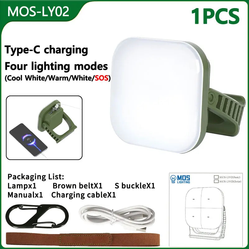 MOSLIGHTING Solar Chargin Tent Strong Light with Magnet Zoom Portable