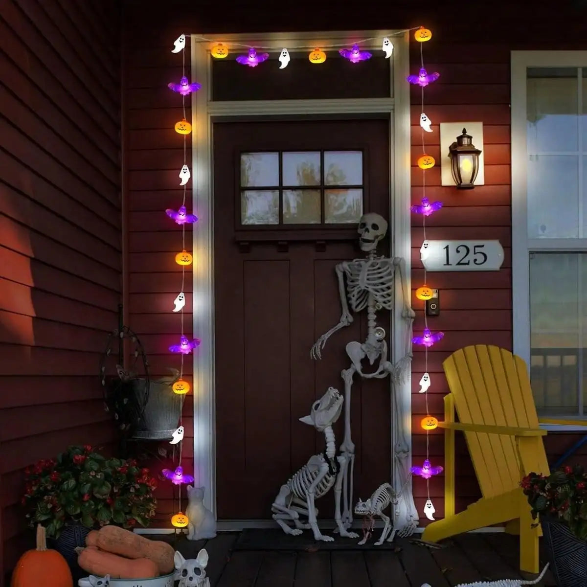 Pumpkin Bat Ghost LED String Lights