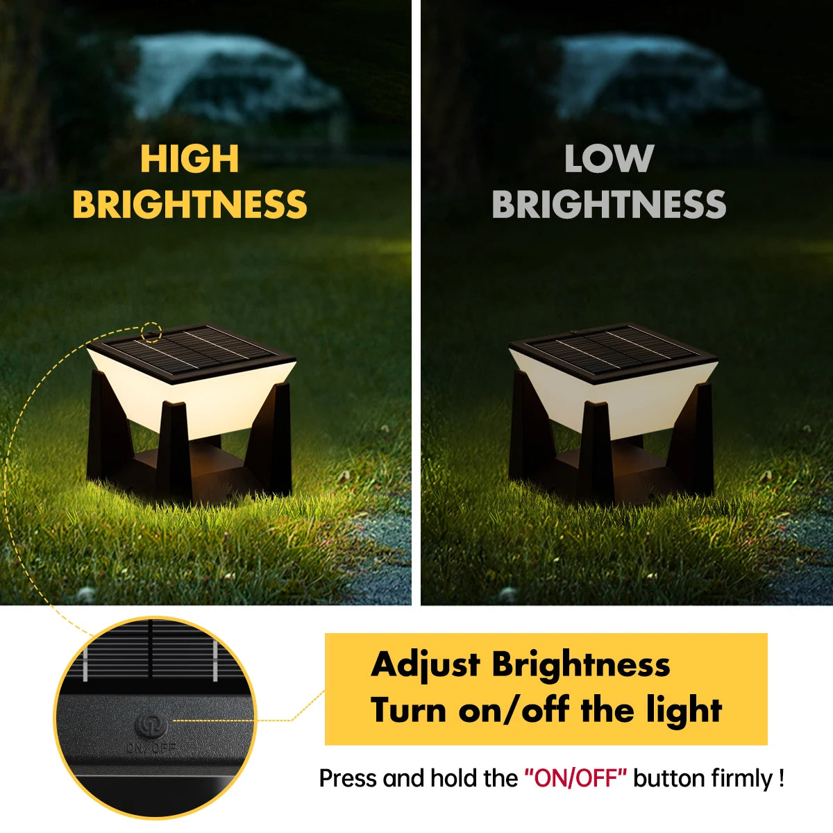 Outdoor Solar Post Light Solar Pillar Lights Modern LED Fence Deck Cap