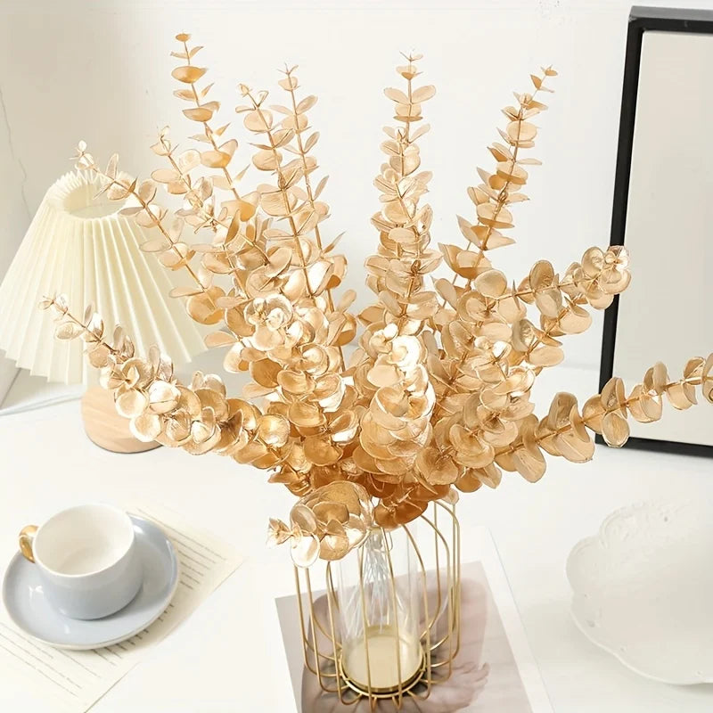 Golden Eucalyptus Artificial Stems