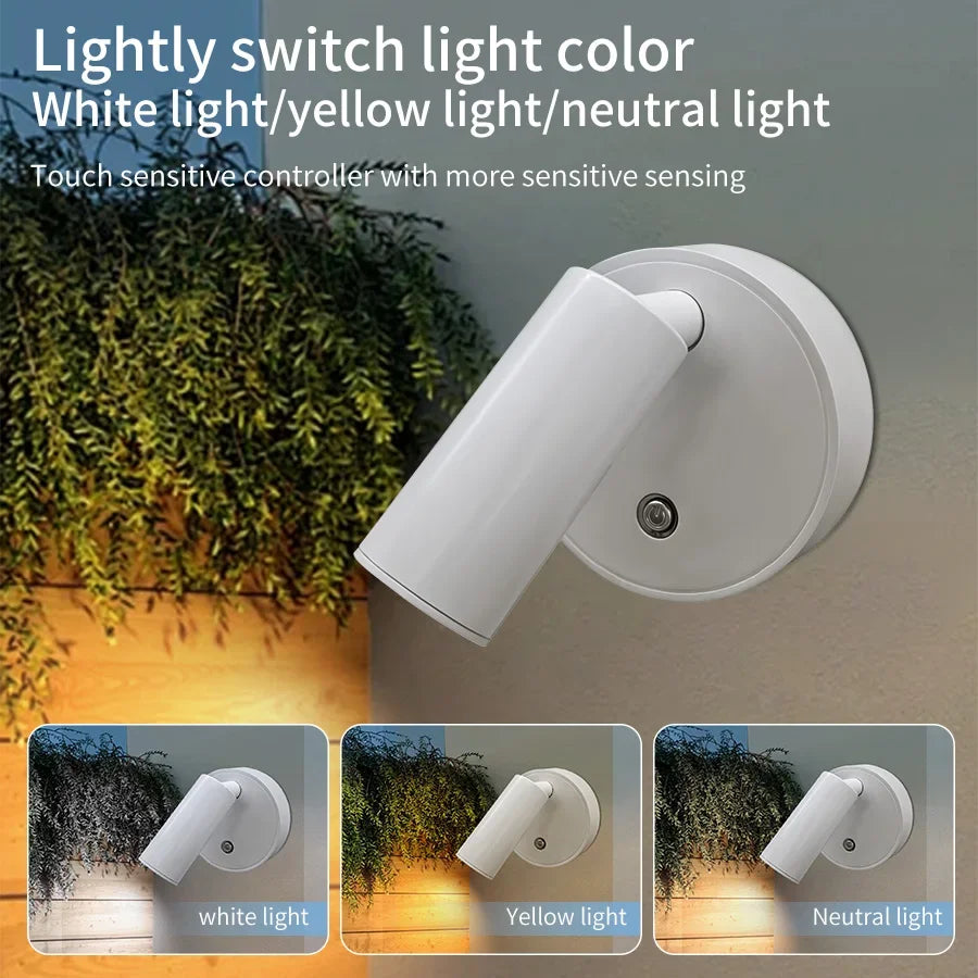 Touch Sensor USB Rechargeable LED Wall Lamp