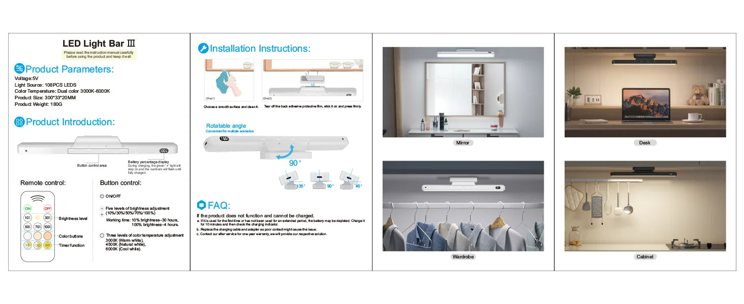 WILLED Rechargeable Vanity Light