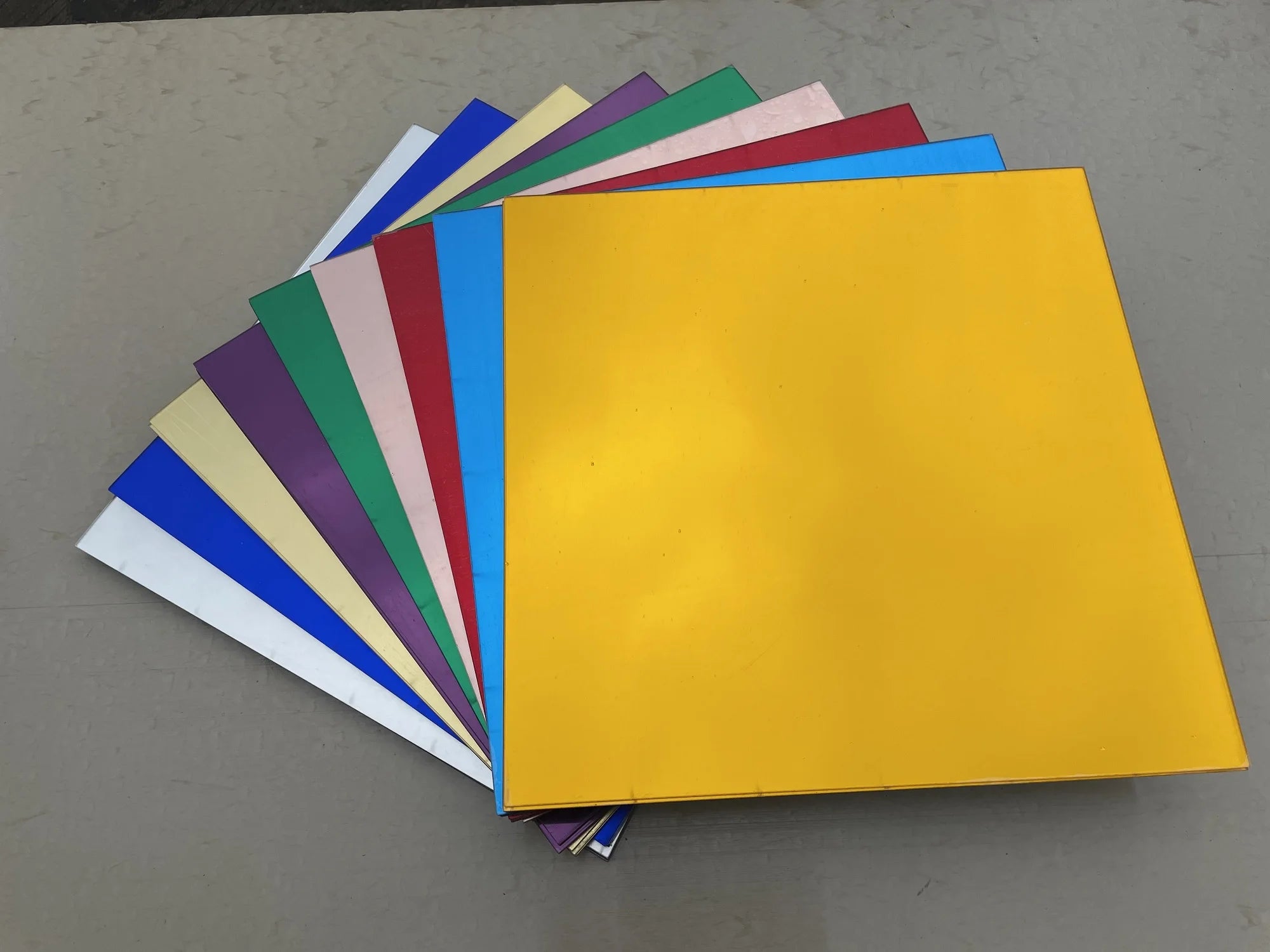 Colorful Rectangle Acrylic Wall Mirror Sheet