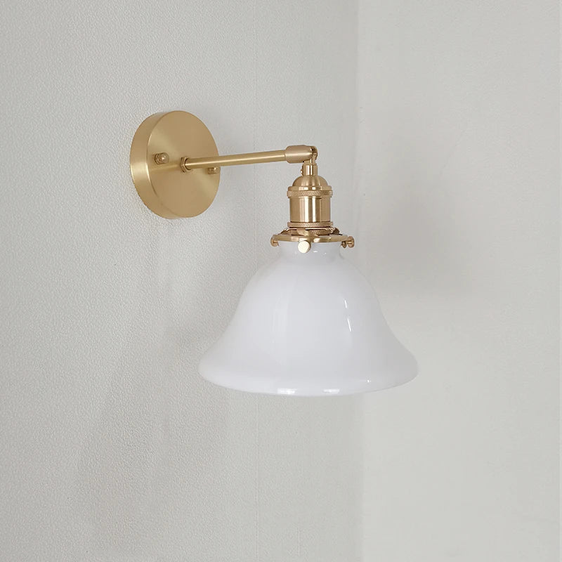 IWHD Left And Right Rotate Copper Wall Lamp Beisde Swing Long Arm Green