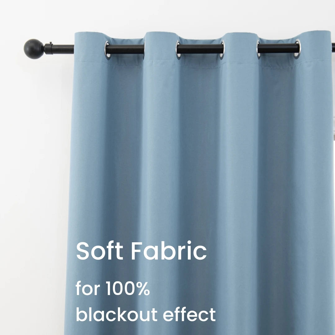 2pcs Modern 100% Blackout Curtain with Coated Lining, Curains