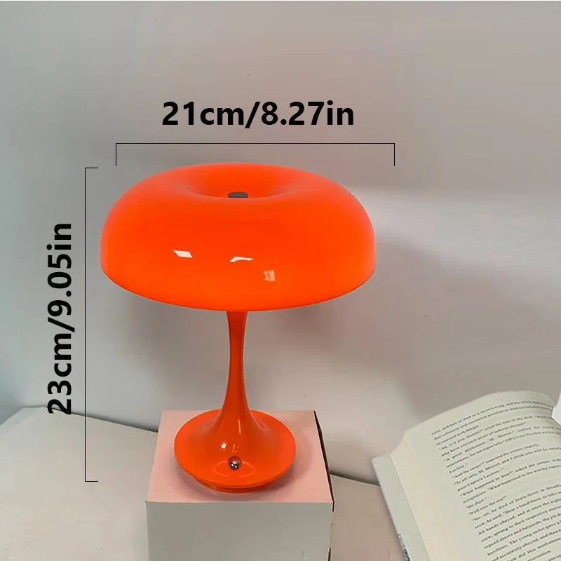 Cordless Mushroom Table Lamp with Touch Dimming