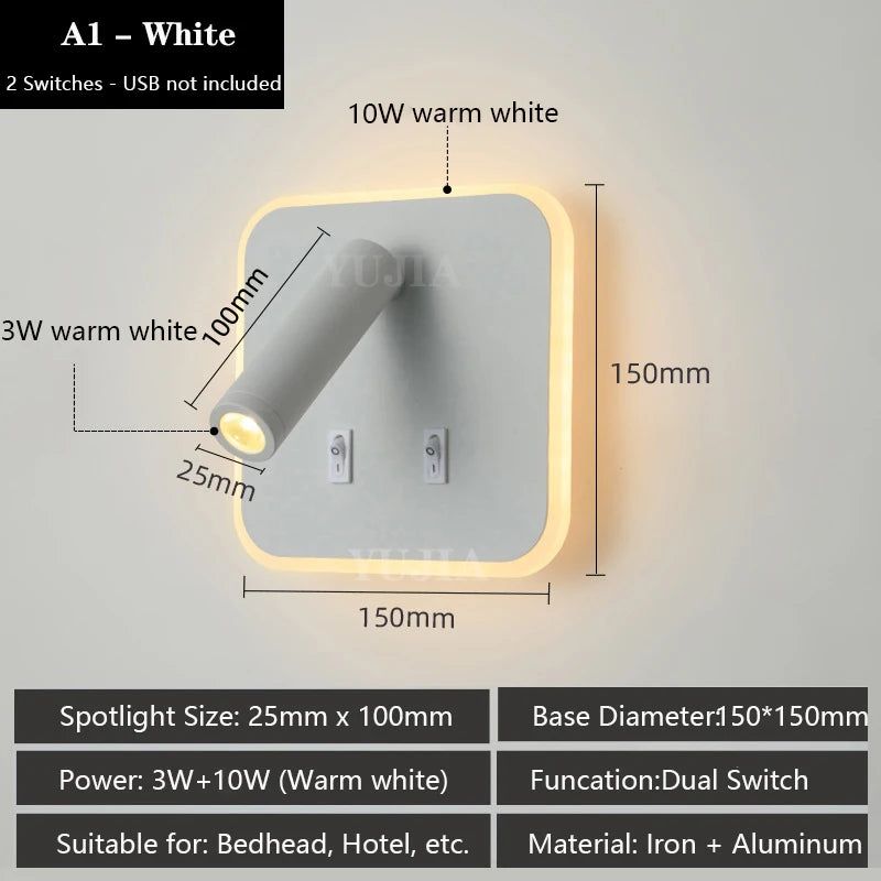 Multifunctional LED Wall Sconce With Switch