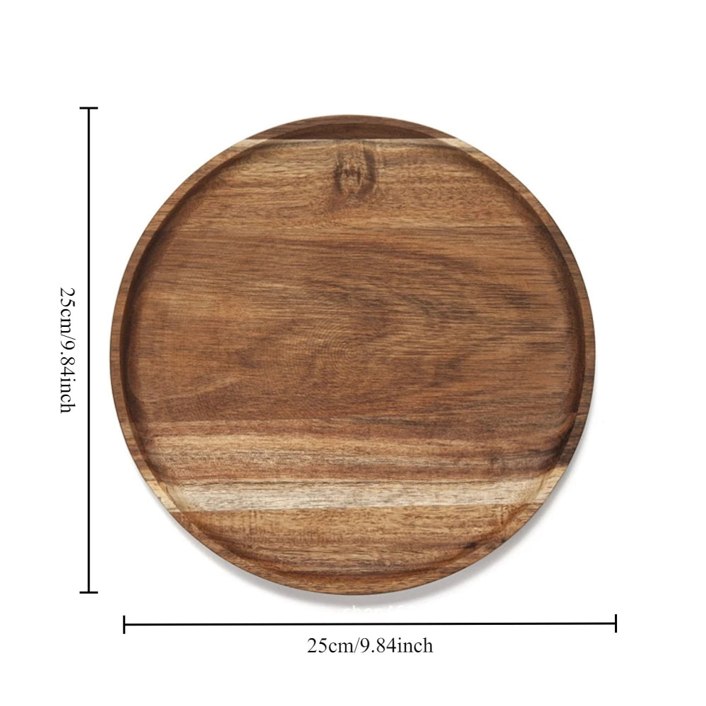 Acacia Wood Round Serving Plate