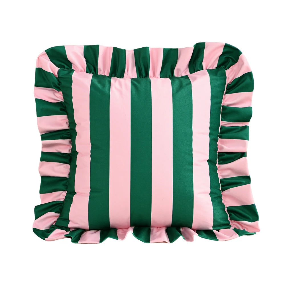 1PC Striped Lace Velvet Pillowcase 18X18Inch Pillowcases Soft Cozy