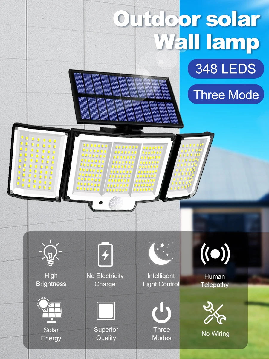 Solar Security Flood Light with Remote