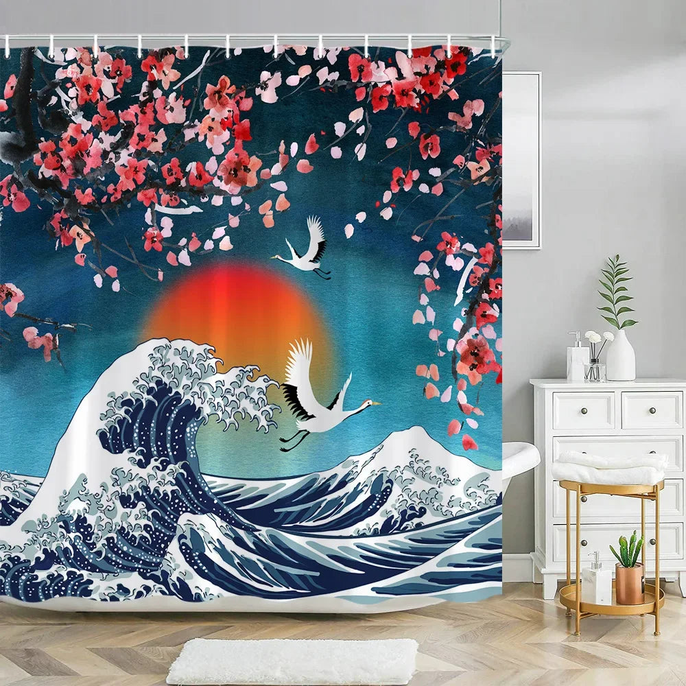 Japanese Sakura Shower Curtain