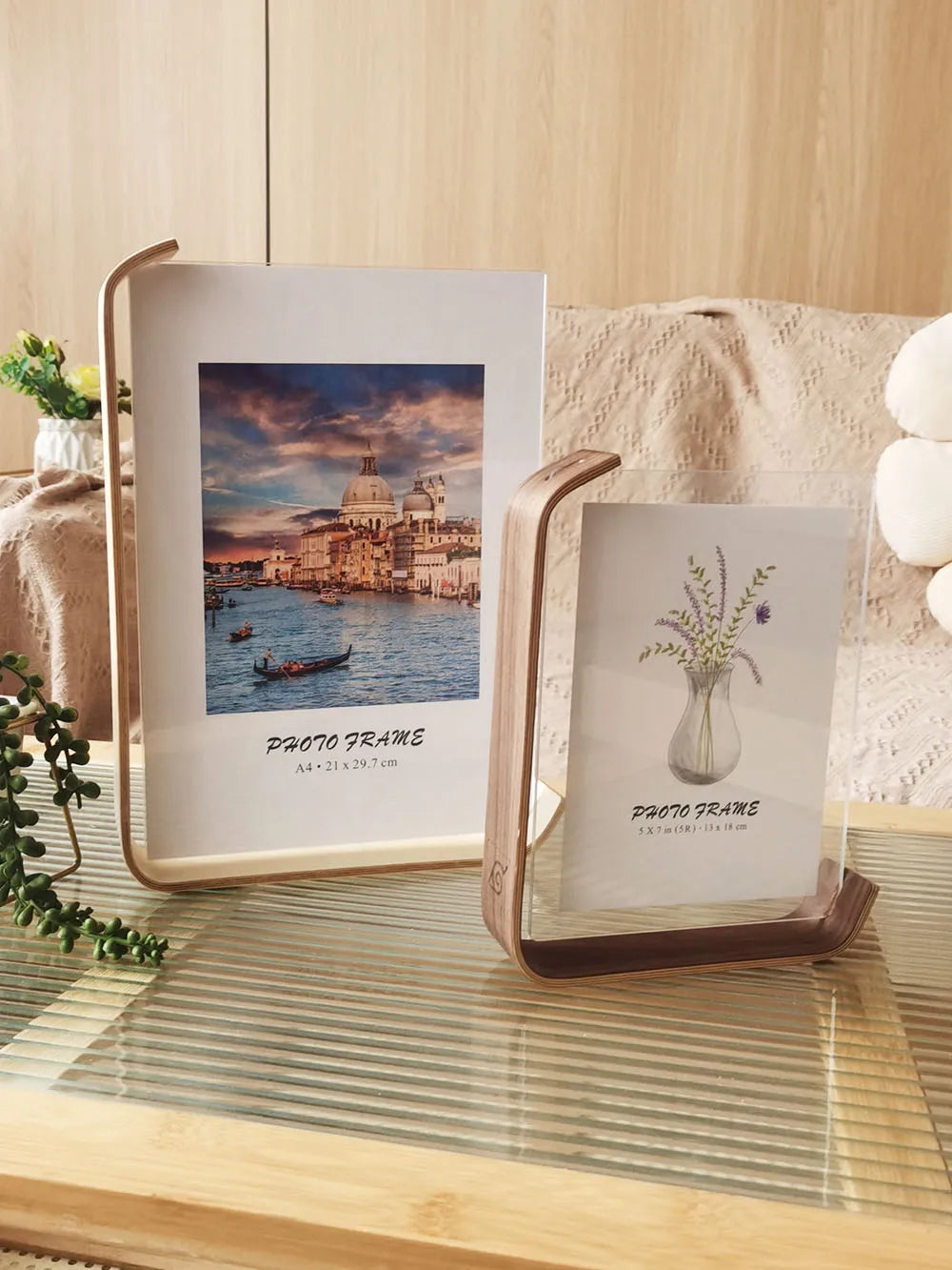 Bent Wood And Acrylic Photo Frame