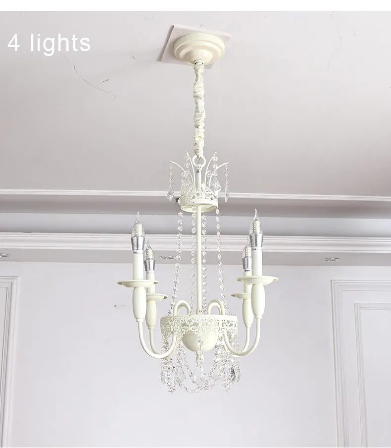 Modern 6-Light Crystal Chandelier LED Ceiling Light with E14 Bulb Base