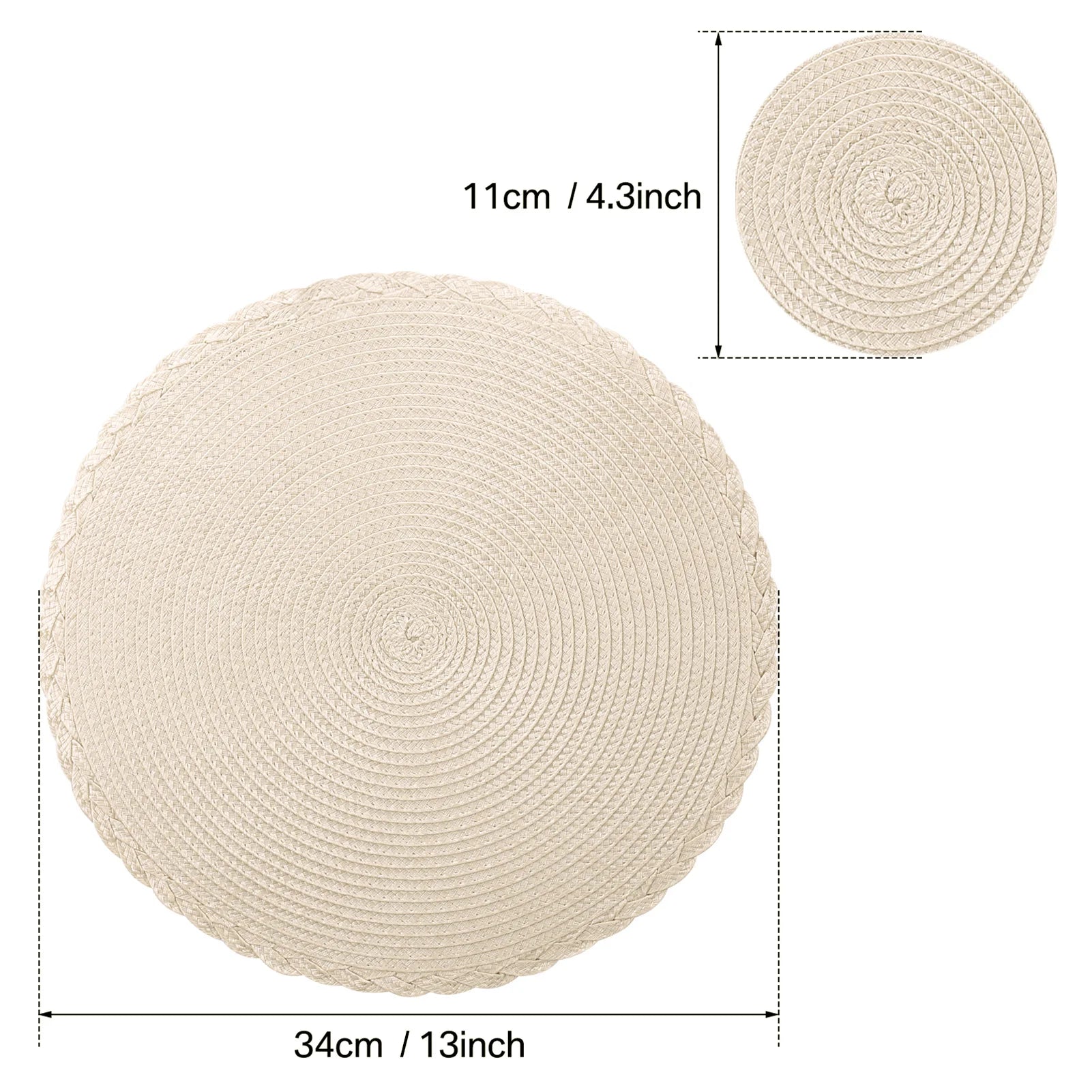 Braided Round Placemat and Coaster Set