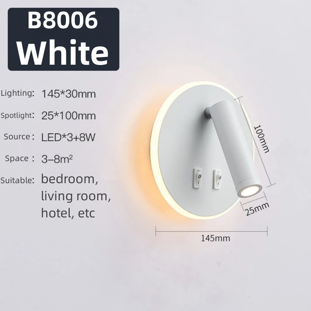 LED Wall Light 220V AC Backlight Rotating Adjustable Spotlight