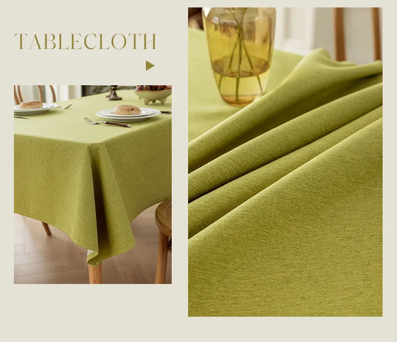 Cotton and Linen Three-proof Tablecloth Waterproof and Dustproof Solid